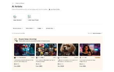 Fiverr AI Artists section