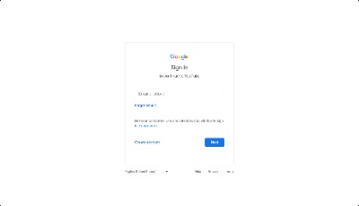 YouTube sign in page